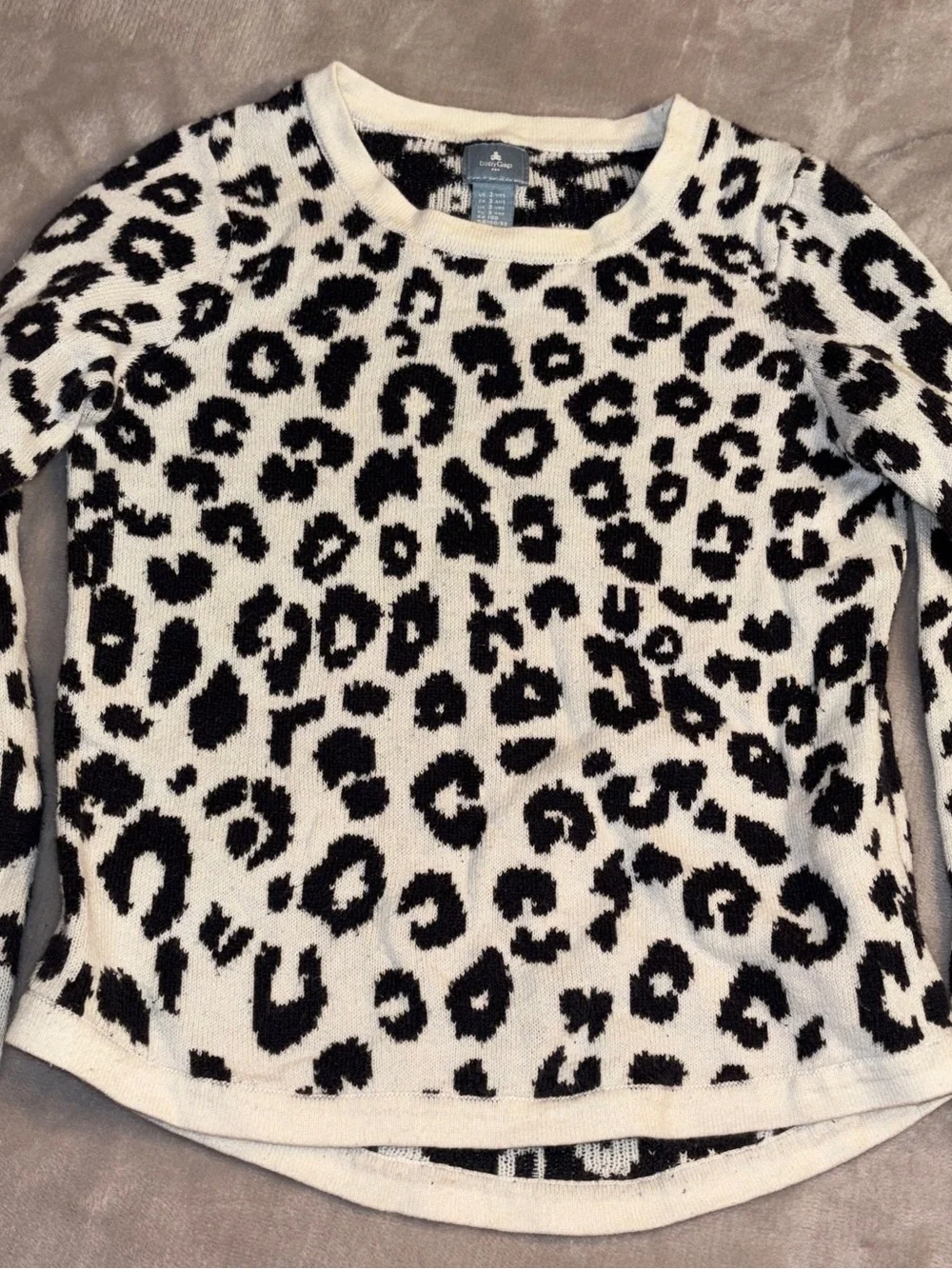 babyGap Leopard Print Cotton Sweater Size 3 Years